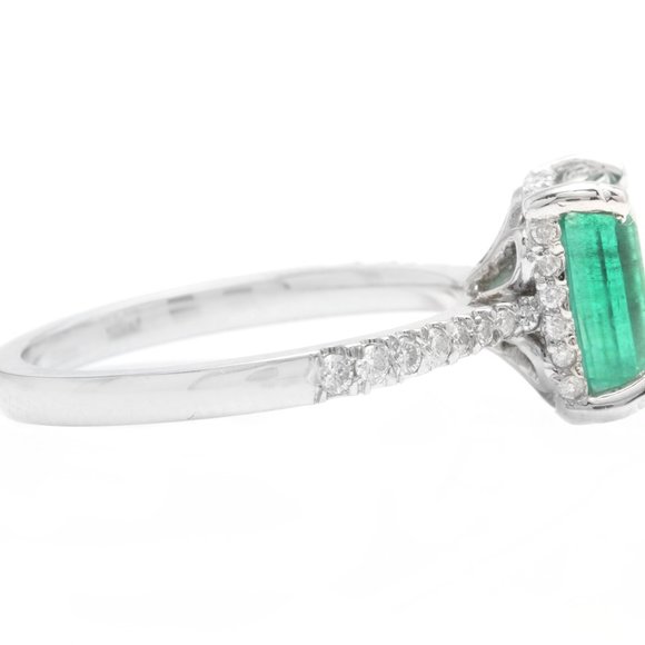 s-l400.jpg 2.00Ct Natural Emerald & Diamond 14KW Gold Ring